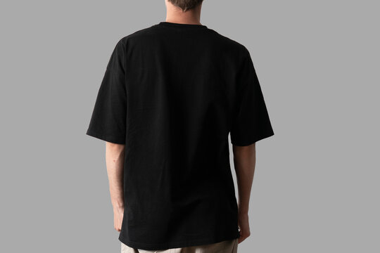 blank male oversize t-shirt mockup isolated