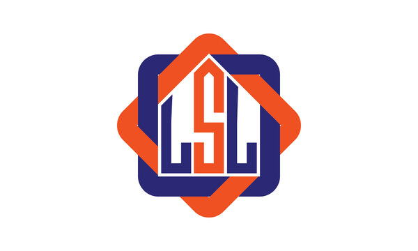 LSL three letter real estate logo with home icon logo design vector template | construction logo | housing logo | engineering logo | initial letter logo | minimalist logo | property logo |