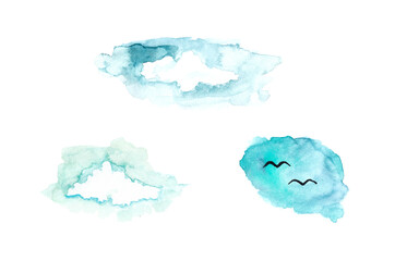 watercolor clouds