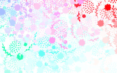 Fototapeta na wymiar Light Green, Red vector doodle background with flowers, roses.