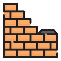Obraz premium brickwall line icon