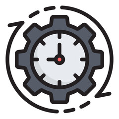 working hours line icon