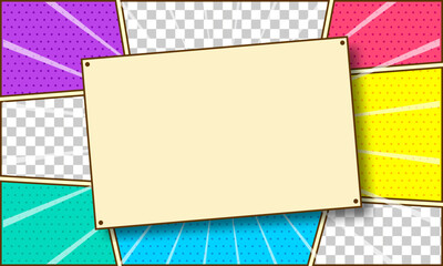 Blank note comic design isolated on colorful background © anggi wibisono
