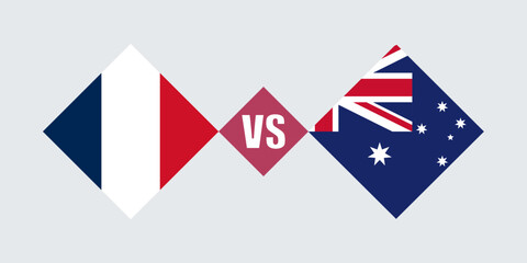 France vs Australia flag concept. Vector illustration.