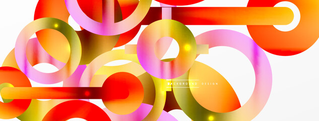 Circle composition abstract background. Trendy techno business template for wallpaper, banner, background or landing