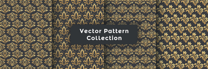 Luxury pattern design and  gold line texture easy stylish pattern set