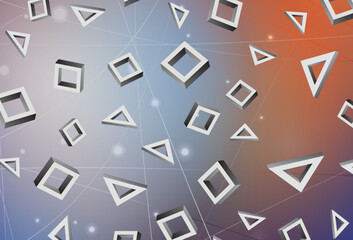 Light Blue, Red vector backdrop with rhombus.