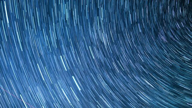 Startrails of Milky Way Galaxy Northwest Sky Spring Season Astrophotography Time Lapse