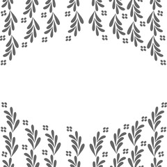 frame from sprigs of abstract plants on a light background