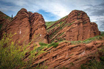 Jeti-Ögüz Rocks, kyrgyzstan, issyk kul region, red rocks, rock formation, central asia