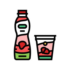 strawberry yogurt color icon vector. strawberry yogurt sign. isolated symbol illustration