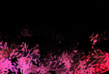 Dark Pink vector elegant template with leaves.