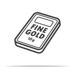 Fine gold icon transparent vector isolated