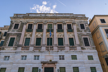 Naklejka premium House of Ioannis Kapodistrias historic part of Corfu town on Corfu Island in Greece