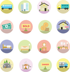 modern icon with flat design style