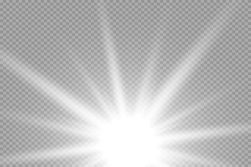 Bright Star. Transparent shining sun,