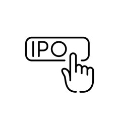 Finger clicking IPO button. Pixel perfect, editable stroke line icon