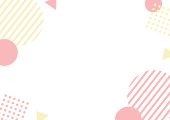 背景　丸三角四角　赤と黄色