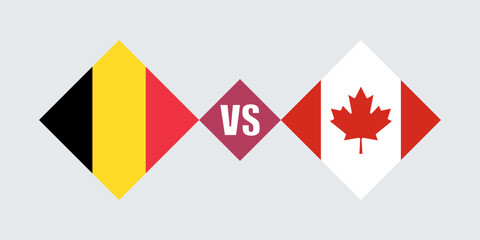 Belgium vs Canada flag concept. Vector illustration.