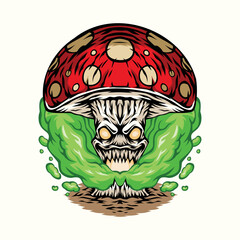Evil Poison Mushroom Illustration