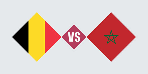 Belgium vs Morocco flag concept. Vector illustration.
