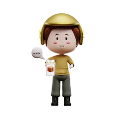 3d rendering of package delivery courier illustration