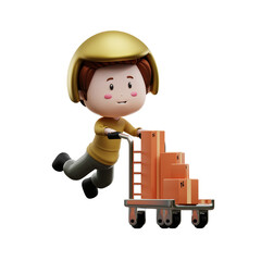 3d rendering of package delivery courier illustration