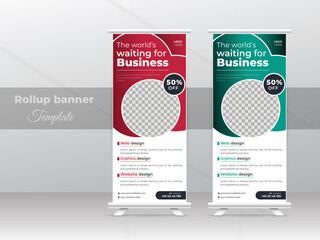 Standard size corporate Rollup banner design template