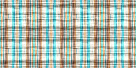  Teal rustic coastal beach house border check fabric tile. Seamless sailor flannel edging trim textile. Gingham rustic banner ribbon endless tape.
