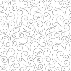 Vector seamless pattern with geometric figures, spirals, swirls