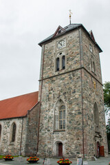 Fototapeta na wymiar The Vår Frue Church (Church of our Lady) Trondheim Trøndelag in Norway (Norwegen, Norge or Noreg)