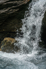 Small waterfall in a mountain stream