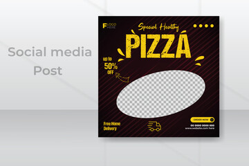 Social media post design for Pizza or food