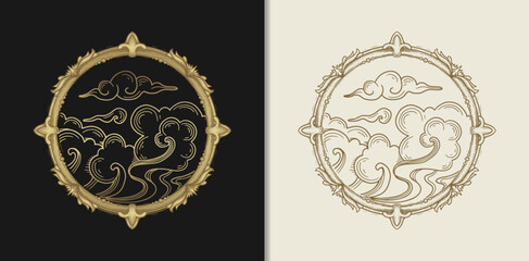 Wind or cloud as one of the four elements of nature vector illustration