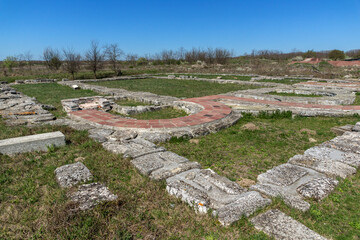 Ruins of The capital of the First  Bulgarian Empire medieval stronghold Pliska, Shumen Region, Bulgaria