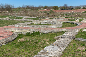 Ruins of The capital of the First  Bulgarian Empire medieval stronghold Pliska, Shumen Region, Bulgaria