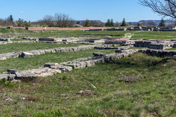 Ruins of The capital of the First  Bulgarian Empire medieval stronghold Pliska, Shumen Region, Bulgaria