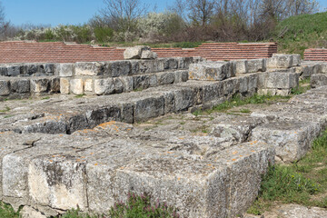 Ruins of The capital of the First  Bulgarian Empire medieval stronghold Pliska, Shumen Region, Bulgaria