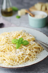 Spaghetty with italian cheese pecorino romano	