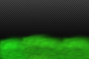 Dust green poisonous cloud with particles with dirt,cigarette smoke and smog. Realistic vector isolated on transparent background. Concept air pollution,big explosion.
