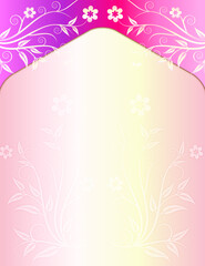 Abstract pink floral invitation card background design vector