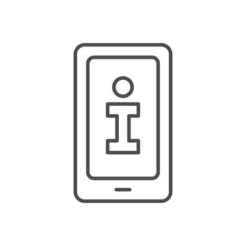 Phone information line outline icon