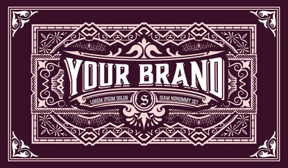 Western card with vintage style