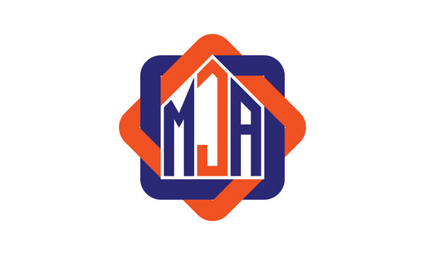 MJA three letter real estate logo with home icon logo design vector template | construction logo | housing logo | engineering logo | initial letter logo | minimalist logo | property logo |