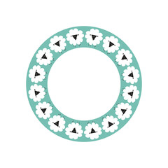 Naklejka premium Cute round frame. Round frame with sheep for banner, poster and greeting card with a place for photo or text.