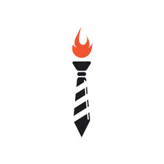 neck tie torch icon vector illustration concept design