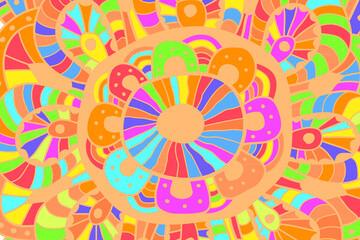 Fototapeta premium Abstract vector psychedelic sketch doodle background.