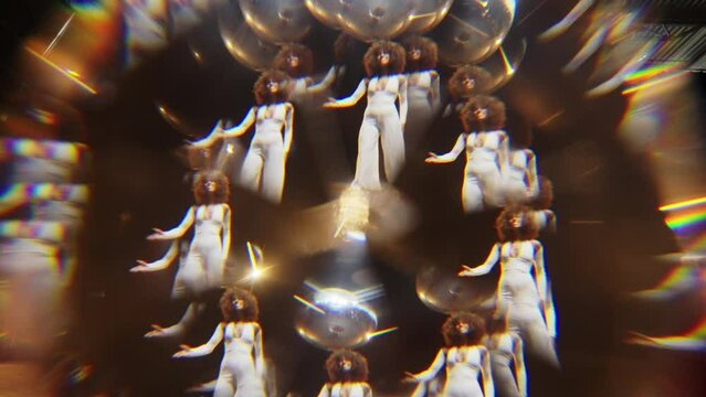 Kaleidoscope Effect Shot of Charming African American Woman Dancing on Stage