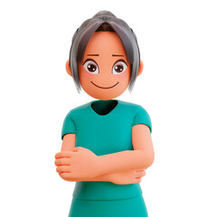 Healthcare and medicine concept - smiling nurse 3d render