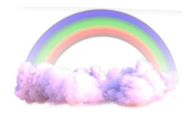 Rainbow With Cloud.